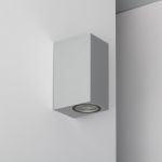 Luce da parete montaggio a superficie Bulkhead LED Miseno Illuminazione su due lati Argento | Adatto per 2x35W GU10 