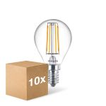 Confezione Multipack 10x Philips Master Value LED Lustre E14 Sferica Filamento Chiara 3.4W 470lm - 927 Bianco Molto Caldo | Miglior Resa Cromatica - Dimmerabile - Sostitutiva 40W