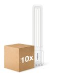 Confezione Multipack 10x Philips CorePro PL-L LED Bulbo EM/Mains 8W - 840 Bianco Freddo | Sostitutiva 18W